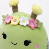 A cute fabric children's toy gift featuring a green bee plush doll with a garland on its head and silver wings Application Scenario